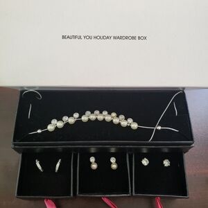 Avon Silver and Pearl Earring Set